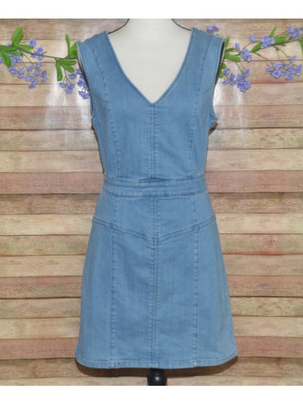 IDYLLWIND Miranda Lambert Size L Denim Jean Dress Open Back Sleeveless Western